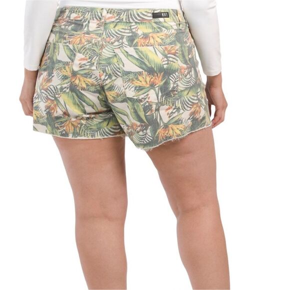 KUT FROM THE KLOTH Shorts Jane High Rise Tropical Blossom Size 14 - Picture 2 of 9